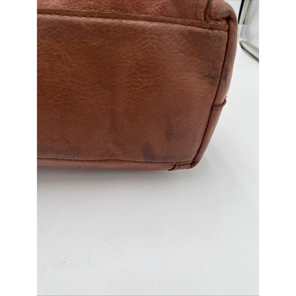 American Leather Co Handbag Bag Soft Slouchy Brown Double Strap Purse Zipper - Picture 8 of 14